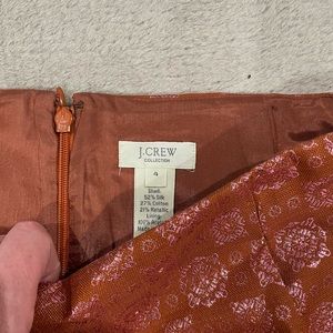 J. Crew mini skirt. Metallic orange and pink